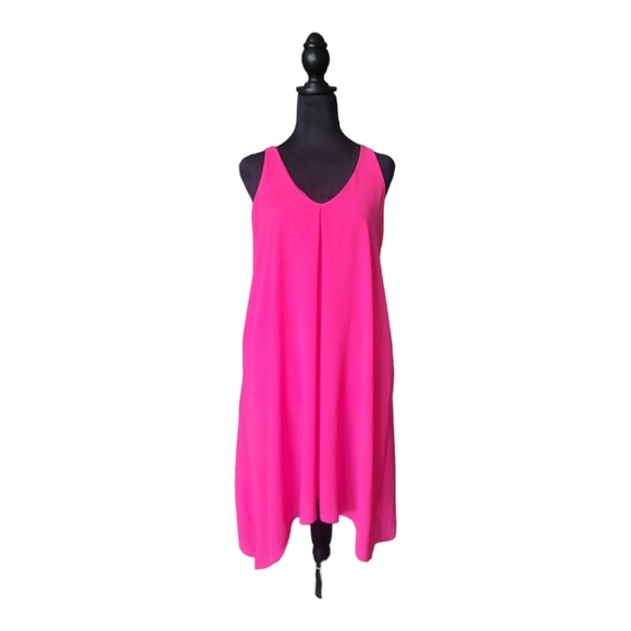 Aina Be NWOT Hot Pink Fully Lined Dress Sz L - Picture 1 of 5